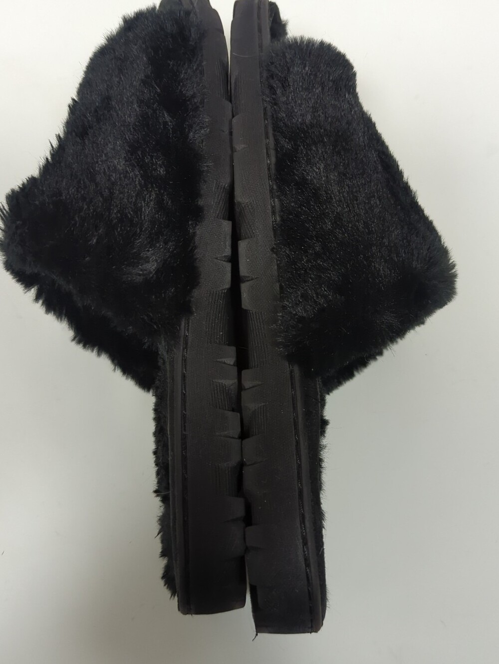 Karl Lagerfeld Choupette Slip On Sz W 7 Faux Fur Furry Iconic Patches Black - Picture 4 of 6